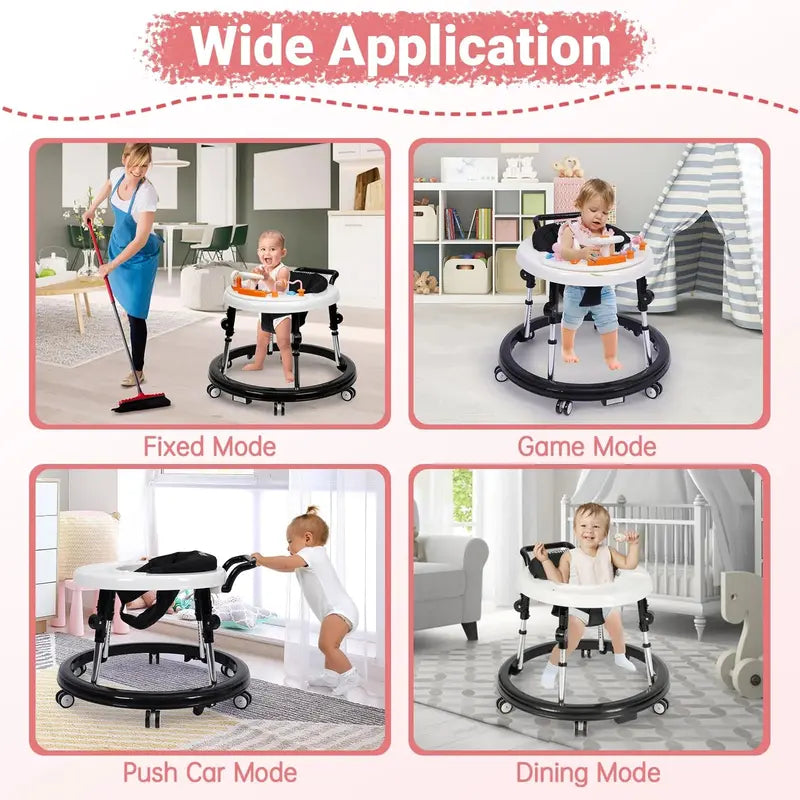 Wismind Foldable Baby Walker with Light-Up Piano Keys and Soothing Melodies