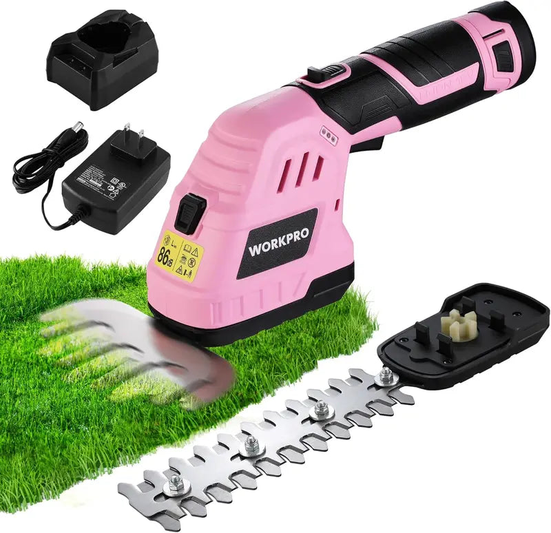 WORKPRO 12V Cordless 2-in-1 Grass & Shrub Trimmer  2.0Ah Battery + Fast Charger