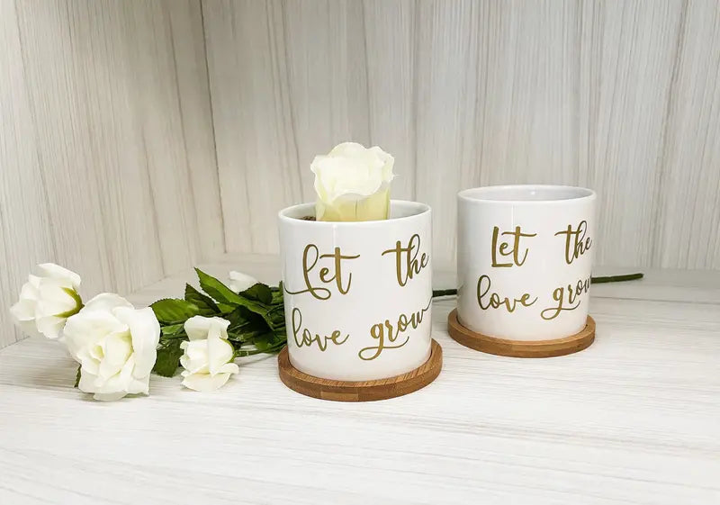 Personalized Ceramic Planter with Custom Text or Design