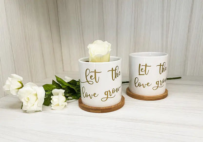 Personalized Ceramic Planter with Custom Text or Design
