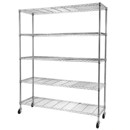 Mobile 5-Tier Wire Shelving Unit  59″L x 17.7″W x 70.9″H with Casters