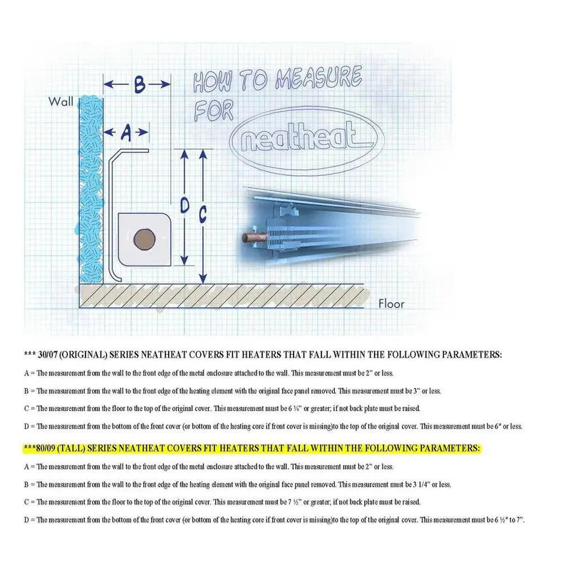 NeatHeat 8009 Tall Series Left EndWall Cap  Hot Water Hydronic Baseboard Cover (Not for Electric Baseboard) LEC 8009