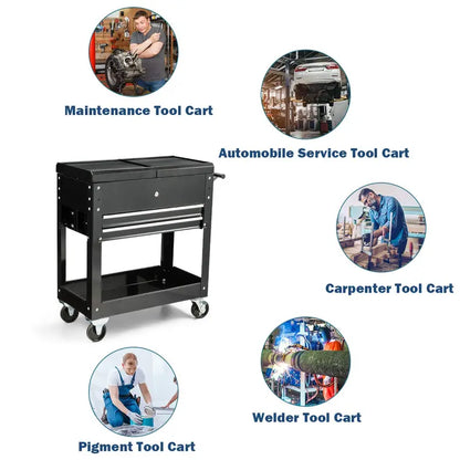 Rolling Tool Cabinet on Casters  Heavy-Duty Steel Storage Cart with Multiple Drawers