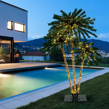 Pre-Lit Artificial Coconut Palm Christmas Tree  4, 5, or 6 Feet Tall with Sturdy Metal Stand