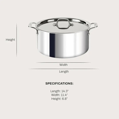 All-Clad D3 Stainless Steel 8-Quart Stockpot with Lid  Induction-Compatible & Oven-Safe