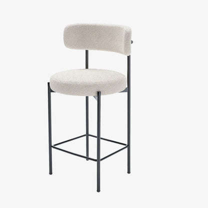 Lot de 2 tabourets de bar bouclette blanche Agathe