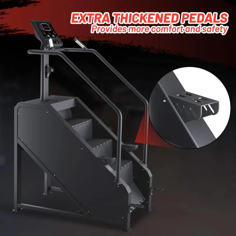 Commercial-Grade Stepper Machine  LED Display, 15 Resistance Levels, 451 lb Weight Capacity, Adjustable Pace Control