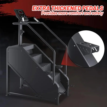 Commercial-Grade Stepper Machine  LED Display, 15 Resistance Levels, 451 lb Weight Capacity, Adjustable Pace Control