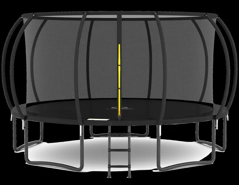 Jumpzylla 16-Foot Enclosed Trampoline with Dual-Tone Safety Pad  ASTM-Certified, Stable 4-Leg Design
