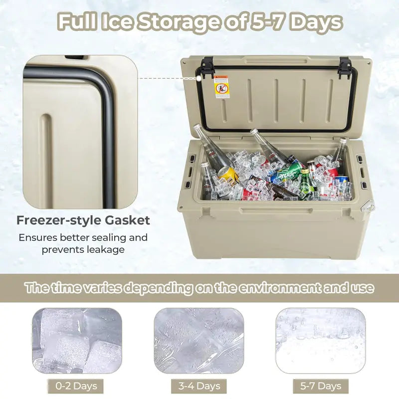 Heavy-Duty Insulated Hard-Sided Cooler with Portable Handles