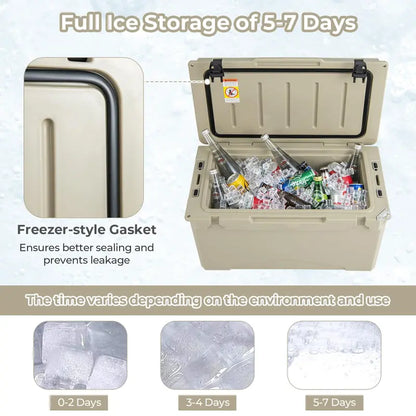 Heavy-Duty Insulated Hard-Sided Cooler with Portable Handles