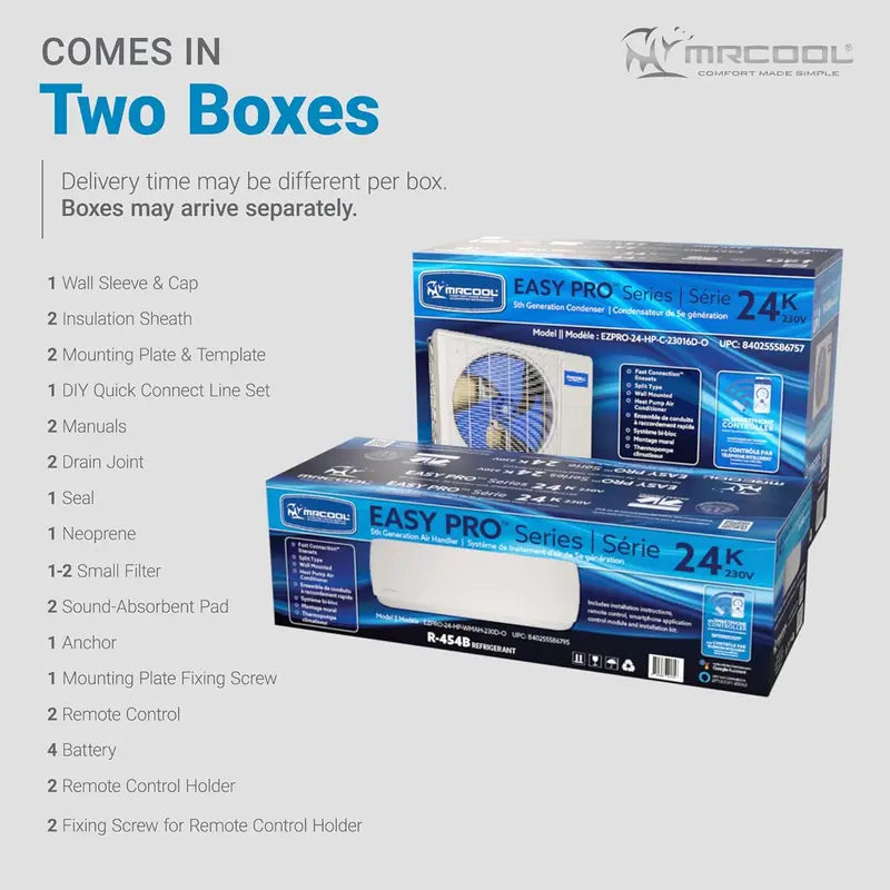 MRCOOL 24,000 BTU Ductless Mini Split System  230V Inverter AC & Heat Pump, Wall-Mounted for Homes, Offices, or Commercial Use, Easy Pro Series