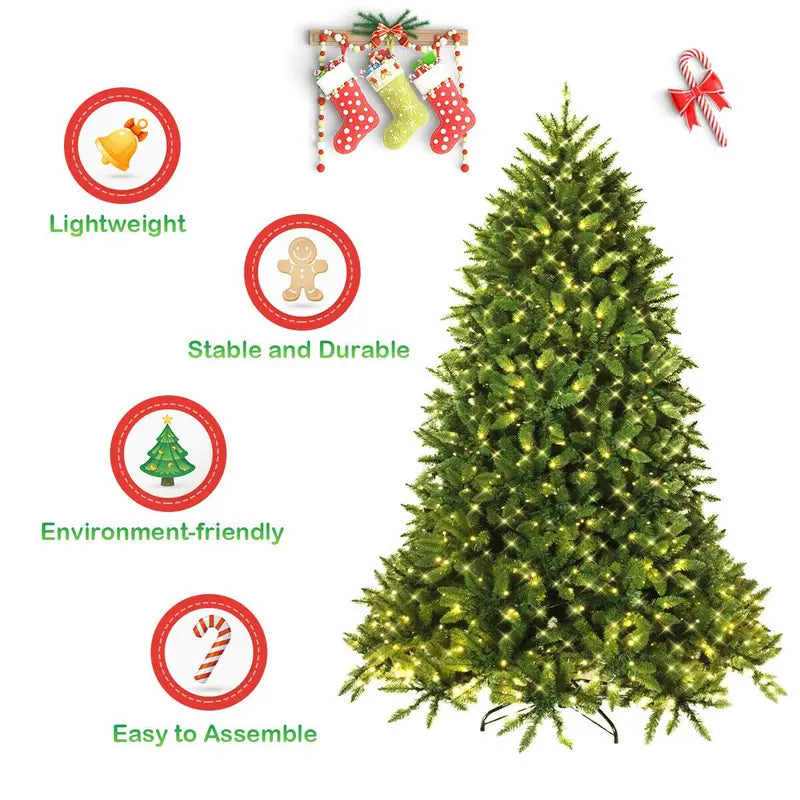 5-Foot Pre-Lit Hinged Artificial Fir Christmas Tree  Easy Setup Design