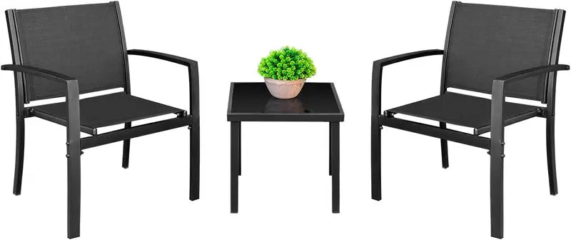 Homall 7-Piece Outdoor Dining Set  Light Grey Table & 6 Textilene Chairs for Patio or Deck