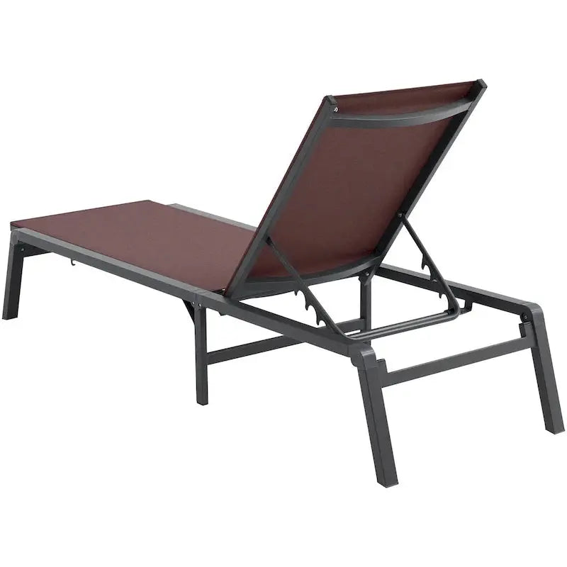 Adjustable Aluminum Outdoor Chaise Lounge Chairs  5-Position Reclining, Foldable Poolside Design