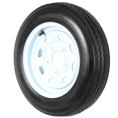 2-Pk Trailer Tire On Rim 480-12 4.80-12 4.80×12 in. LRC 5 Hole White Spoke Wheel