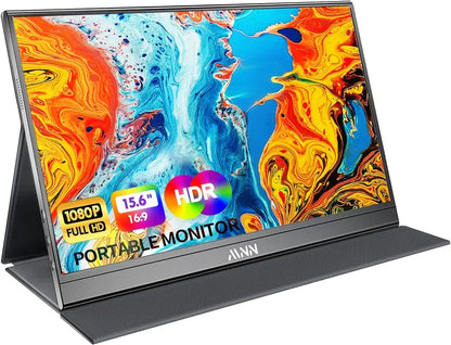 MNN Portable Monitor 15.6inch FHD 1080P Laptop Monitor USB C HDMI Gaming Ultra-Slim IPS Display