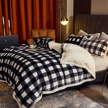 Super Soft Lamb Wool Blanket  Milk Velvet, Reactive Printing, 150x200cm, Geometry Design