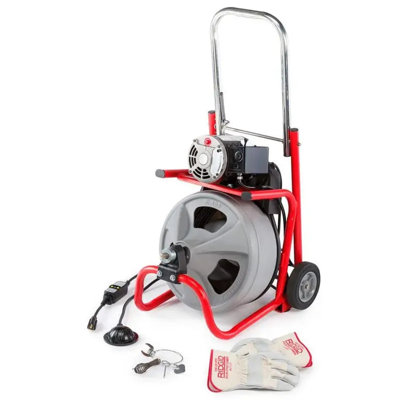 K-400 Drain Auger  120V Electric Snake with 75-Foot Cable, C-32IW Drum Machine & 4-Piece Tool Kit