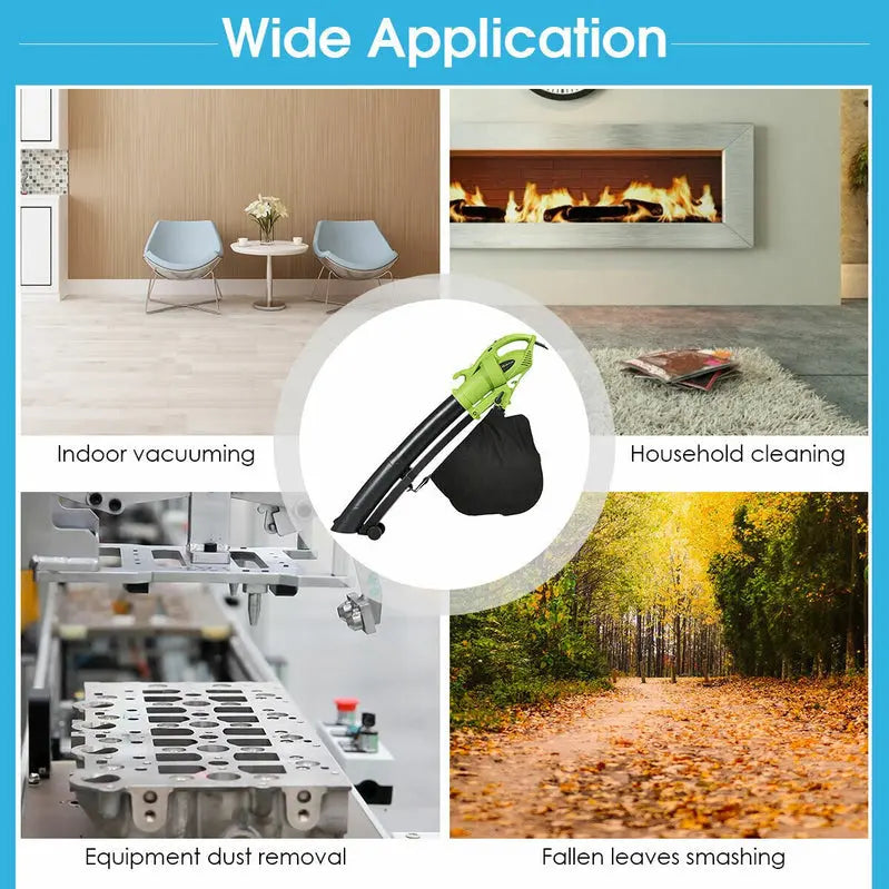Multi-Mode Electric Leaf Blower, Vacuum, and Mulcher with 6-Speed Control