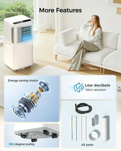 16,000 BTU Portable Smart Air Conditioner  5-in-1 WiFi-Capable Unit with App Control and Fan Mode
