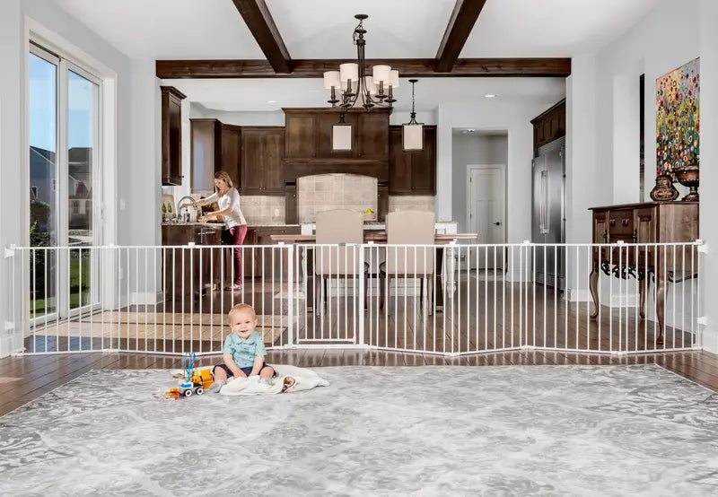 Regalo Super-Wide 192-Inch Adjustable Safety Gate &amp; Convertible Play Yard