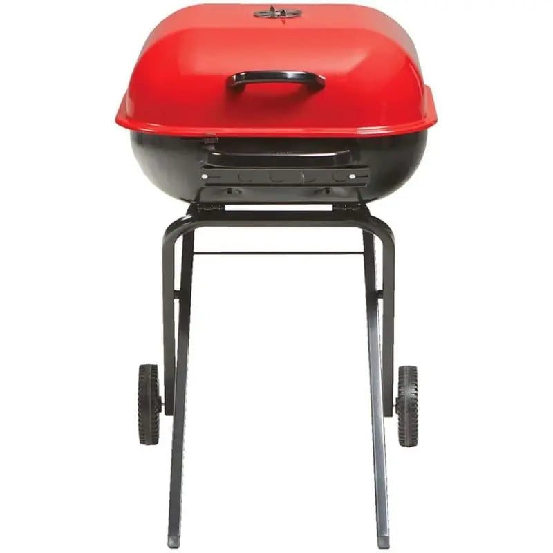 Americana Portable Red Charcoal Grill  Locking Design, Folding Legs, Easy Transport