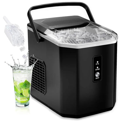 EUHOMY Portable Nugget Ice Maker  35 lbs/Day Output, 8-Minute First-Batch Time, Self-Cleaning, Chewable Ice for Home, RV, or Outdoor Events