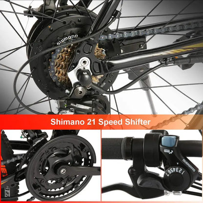 Ancheer 350W Electric Mountain Bike  26-Inch Adult E-Bike with Removable Battery & 20 MPH Top Speed