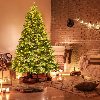 6.5-Foot Snow-Flocked Artificial Christmas Tree  Full-Bodied Faux Pine with Frosted Finish