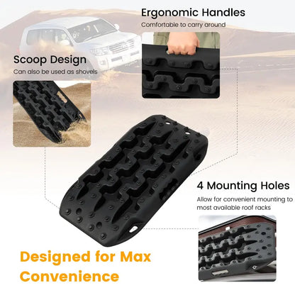 Off-Road Recovery Traction Mats, Dual-Piece 4×4 Heavy-Duty Grip Tracks
