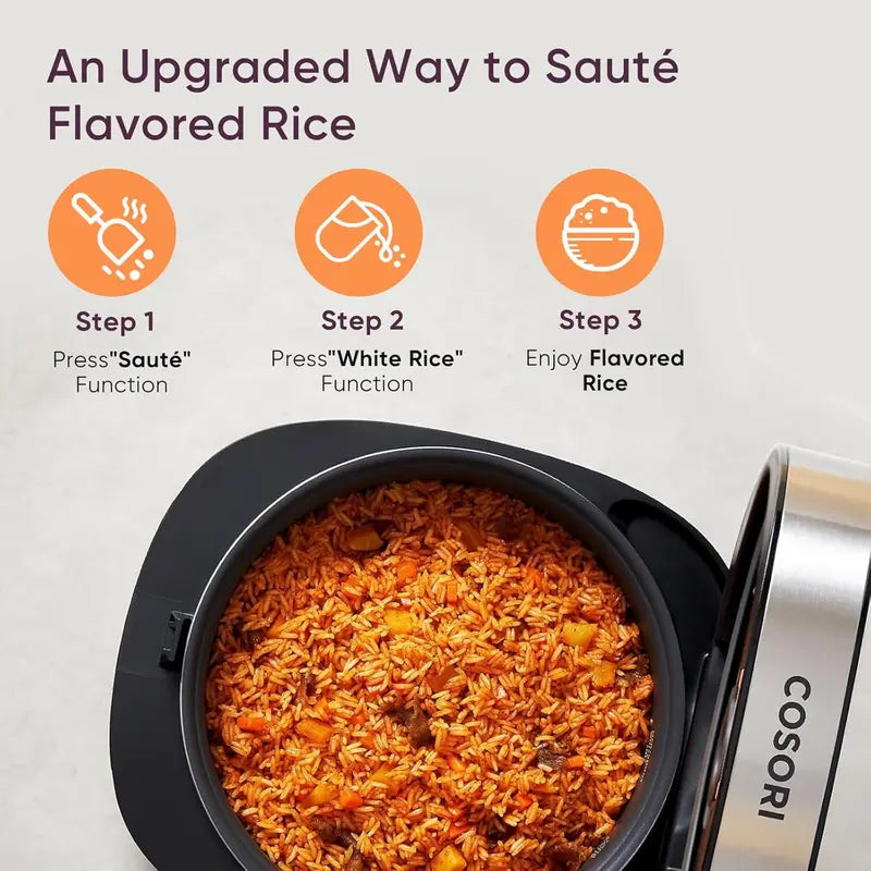 COSORI 10-Cup Rice Cooker  Ceramic Inner Pot, 24-Hour Keep-Warm, Plus Steaming, Stir-Frying, and Slow Cooking