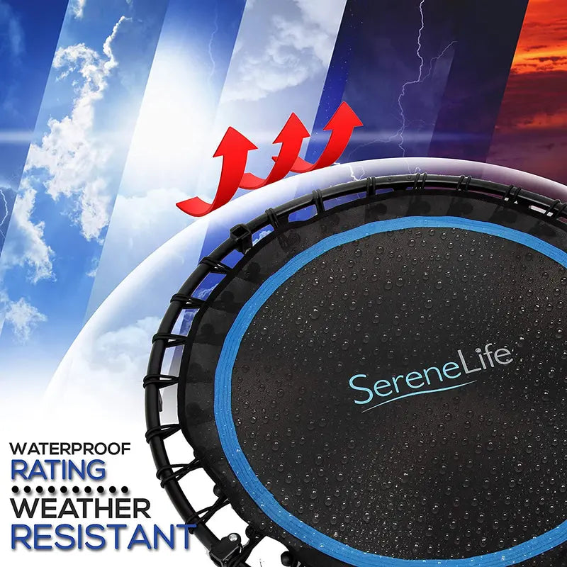 SereneLife 40¡ä Indoor Outdoor Fitness Cardio Sports Trampoline with Handrail