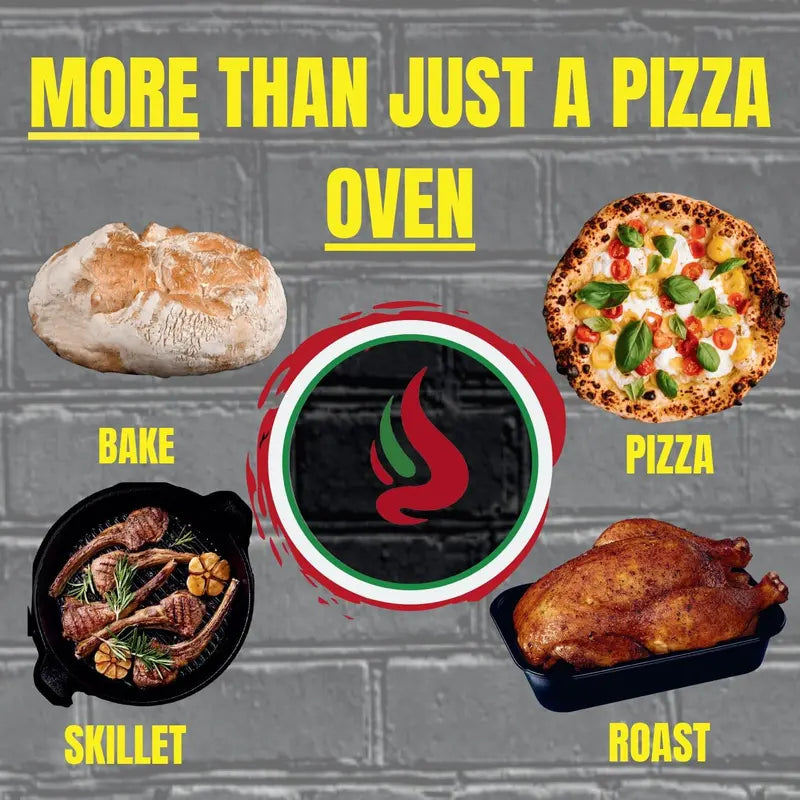12,000 BTU Portable Multi-Fuel Pizza Oven: Stainless Steel Countertop Grill for Outdoor Baking & Roasting