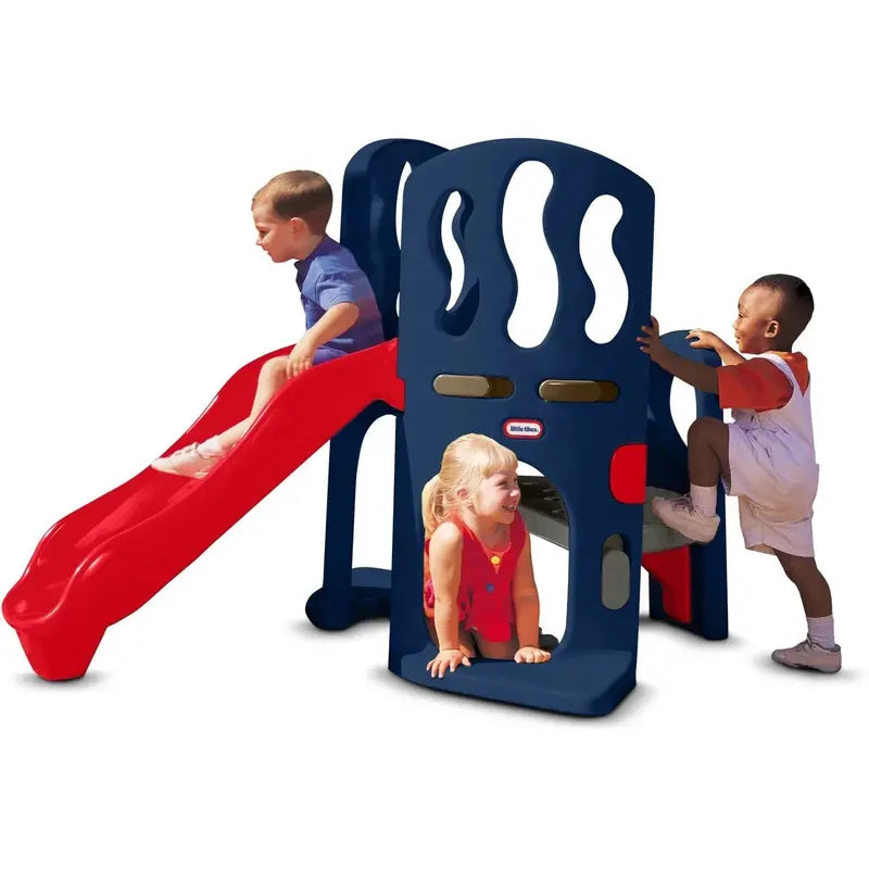 Hide-and-Slide Kids’ Climber & Slide  Blue and Red Indoor/Outdoor Play Structure for Ages 26