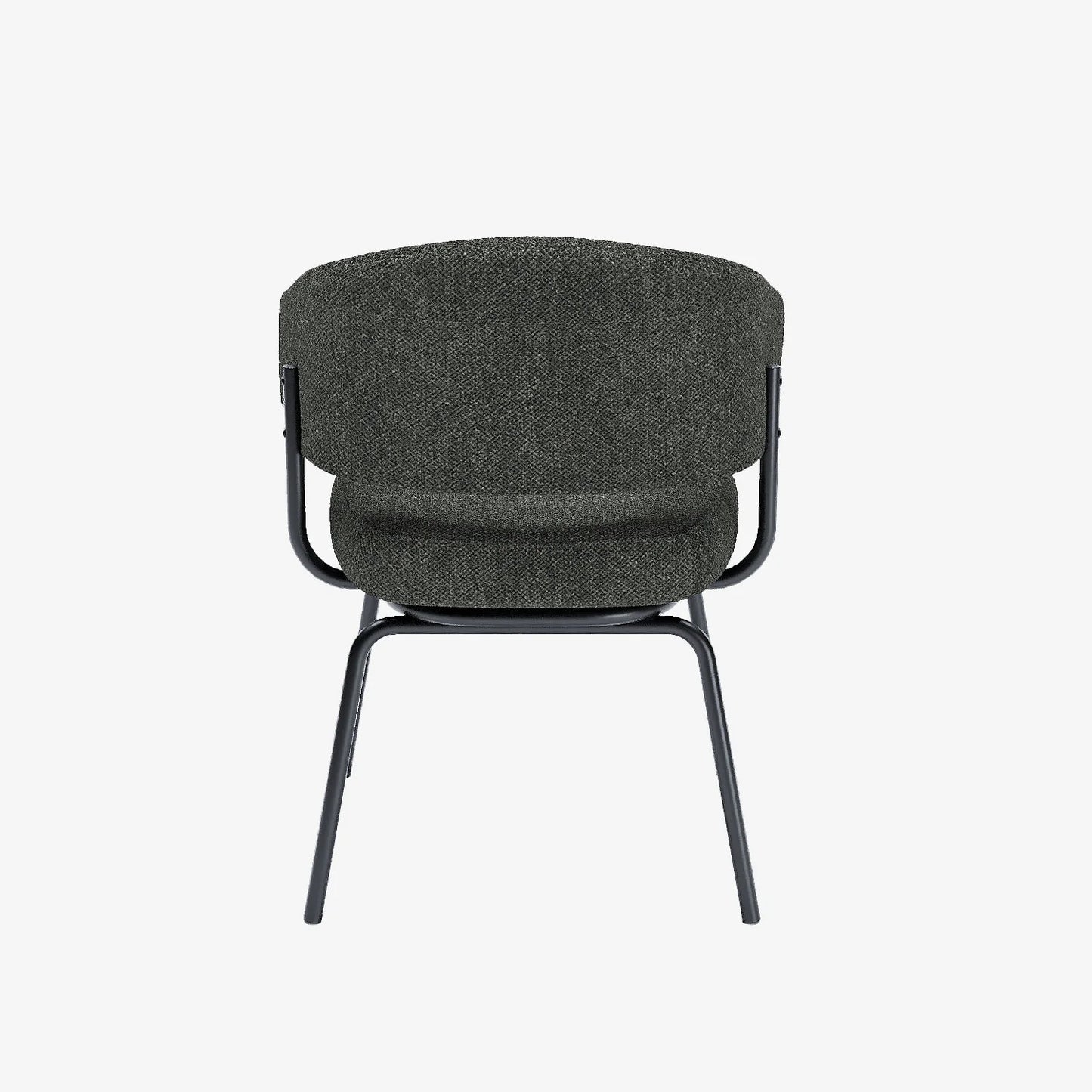 Lot de 2 chaises avec accoudoir tendance en tissu chenille gris-anthracite Silva