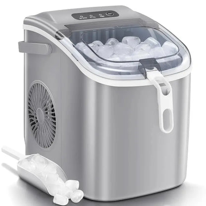 Countertop Nugget Ice Maker  34 lbs/Day Chewable Pellet Ice Machine with Sonic Ice Technology, Self-Cleaning Function & One-Touch Operation, Stainless Steel Design for Kitchen or Office