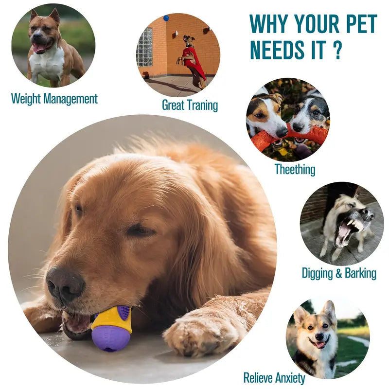 Toplive Dog Chew Toys for Aggressive Chewers, Puppy Teething Chew Toy Tough Dog Toys With Natural Rubber for Small Medium Large Breeds, Teeth Cleaning and Gum Massage for Small Medium Large Dog Purple