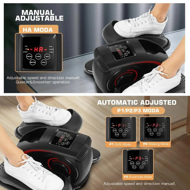 ANCHEER Under Desk Elliptical Machine, Electric & Manual 2-in-1, Quiet, Portable, Digital Display, Anti-Slip Pedals, Ideal for Home/Office