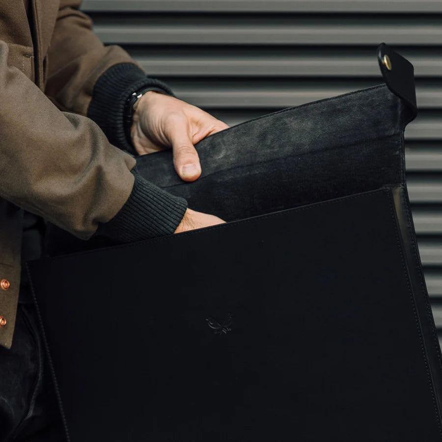Large Folio - Black Leather