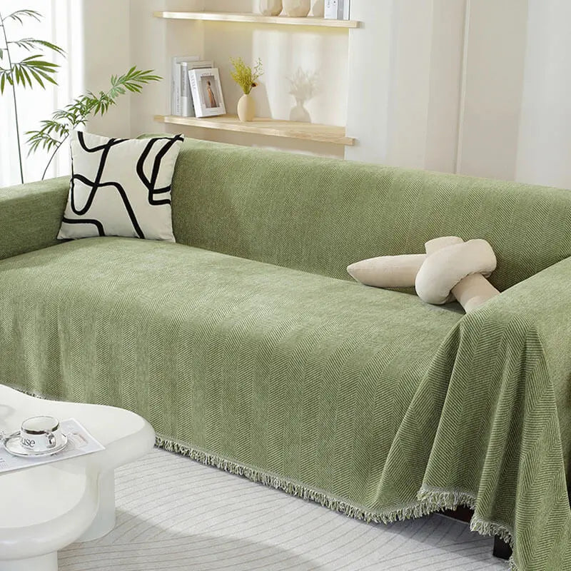 Decorative Sofa Throw Blanket  Patterned Design with Boho Tassel Trim