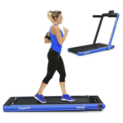 Dual-Mode Folding Treadmill: Under-Desk Walking Machine + Full-Size Running Treadmill (2.25 HP)