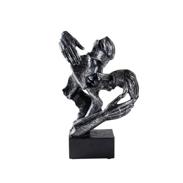 Modern Abstract Kiss Sculpture  Artistic Wall or Shelf Decor