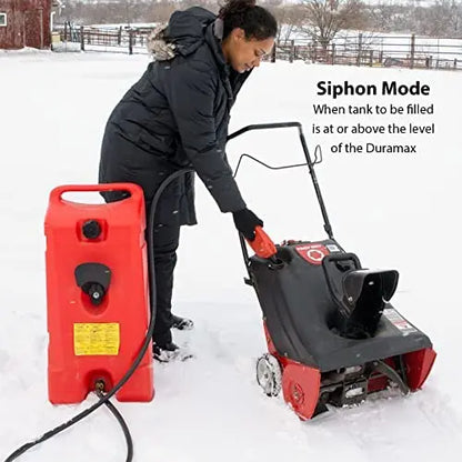 Scepter USA 14-Gallon Duramax Fuel Caddy  Red, Portable HDPE, Siphon Pump, 10′ Hose, Multi-Fuel Compatibility