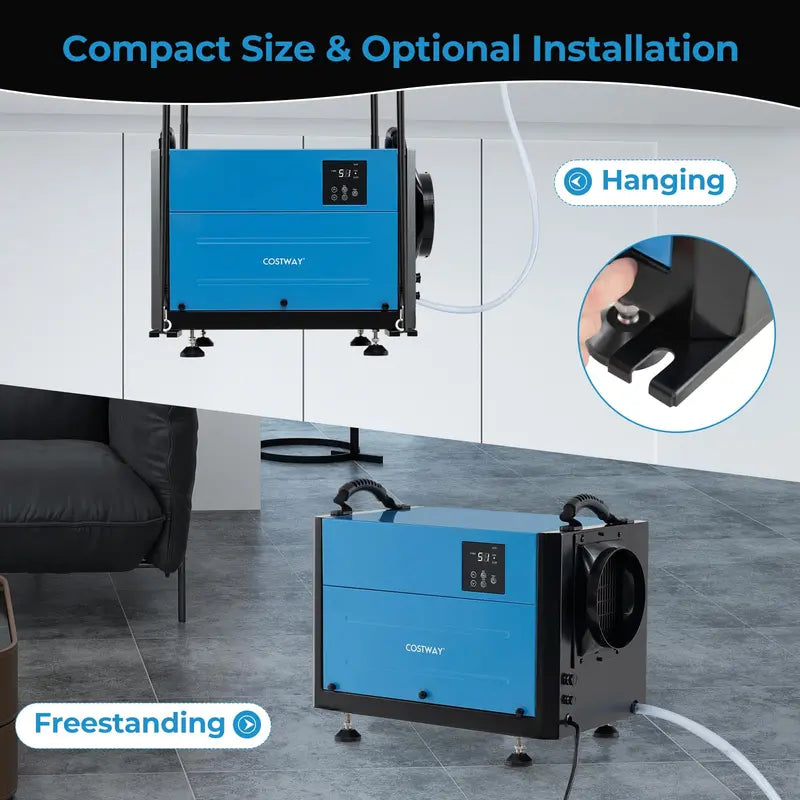 124-Pint Crawl Space Dehumidifier  Designed for 1,300 Sq. Ft Areas with 9.8-Foot Drain Hose & Remote Panel