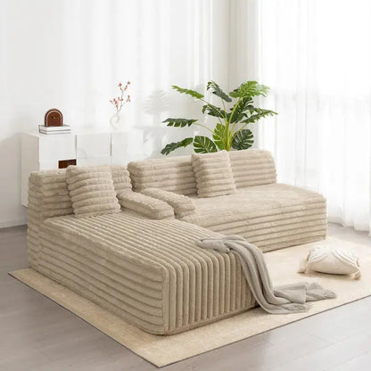 Cloud Modular Sectional Sofa  L-Shaped Upholstered Couch with 2 Decorative Pillows