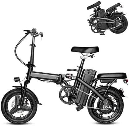 Folding Electric Bike for Adults  20MPH Commuting Ebike with Removable Battery & High Brushless Motor