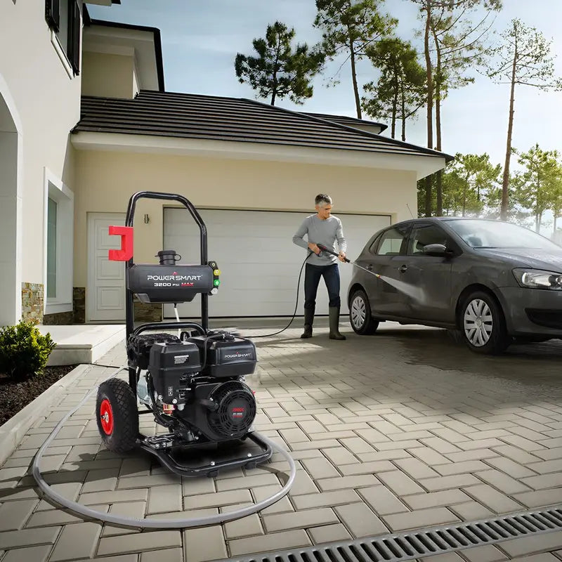 PowerSmart 3200 PSI Gas Pressure Washer, 2.5 GPM, 5 Nozzles, 208cc Engine, CARB Compliant
