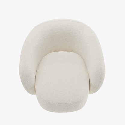 Fauteuil bouclette pivotant couleur cr me Salma