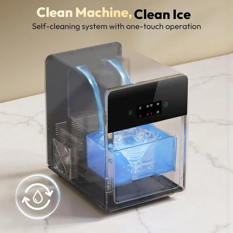 2-Inch Clear Ice Ball Maker  LCD-Controlled, Self-Cleaning Dispenser Producing Up to 144 Spheres Daily